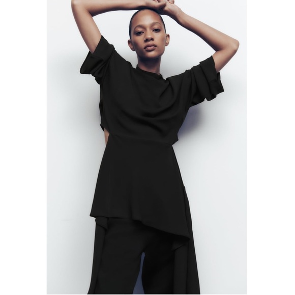 Zara Asymmetric Flowy Top - Picture 4 of 10